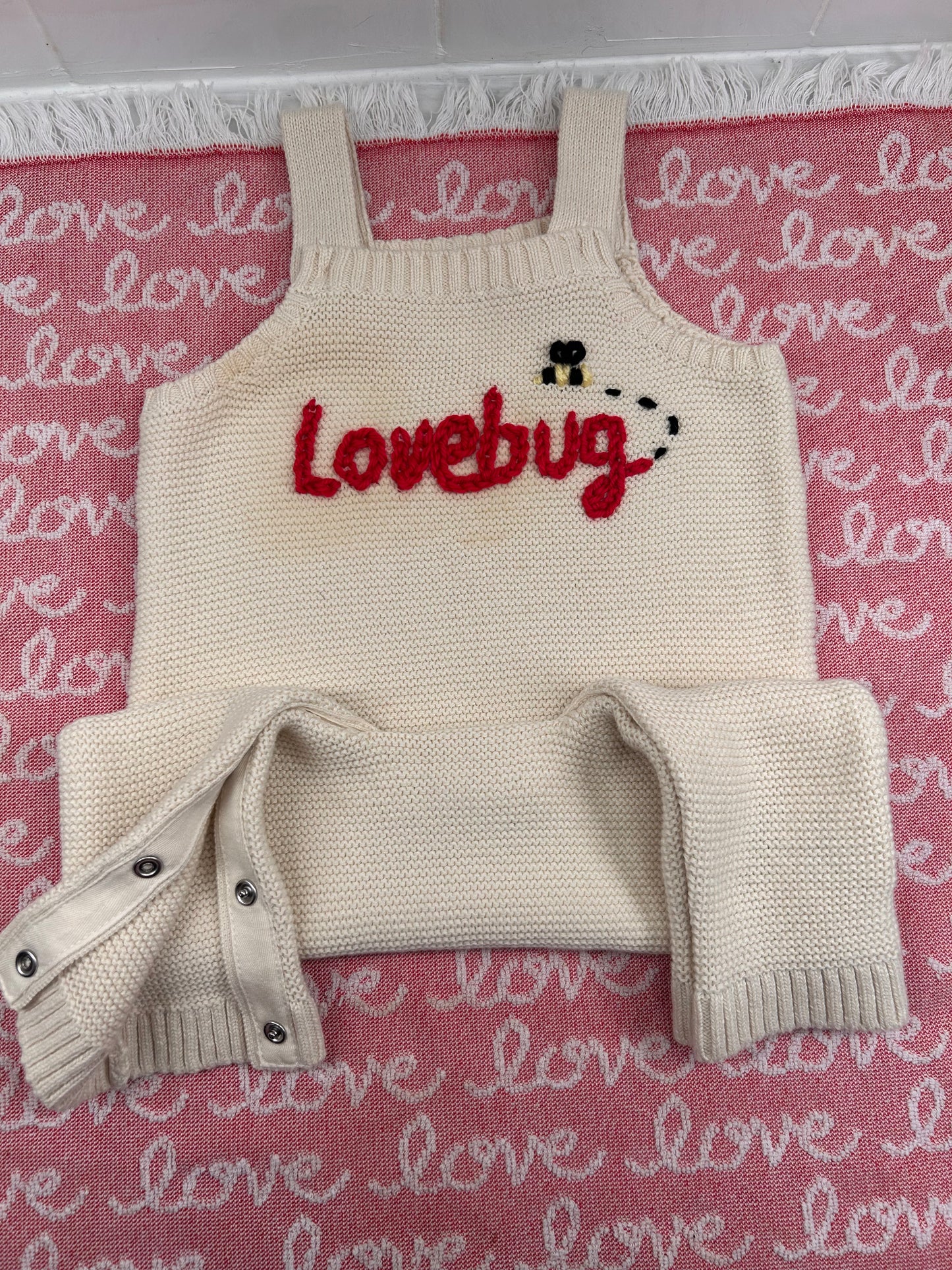 Personalized Knit Baby Overalls