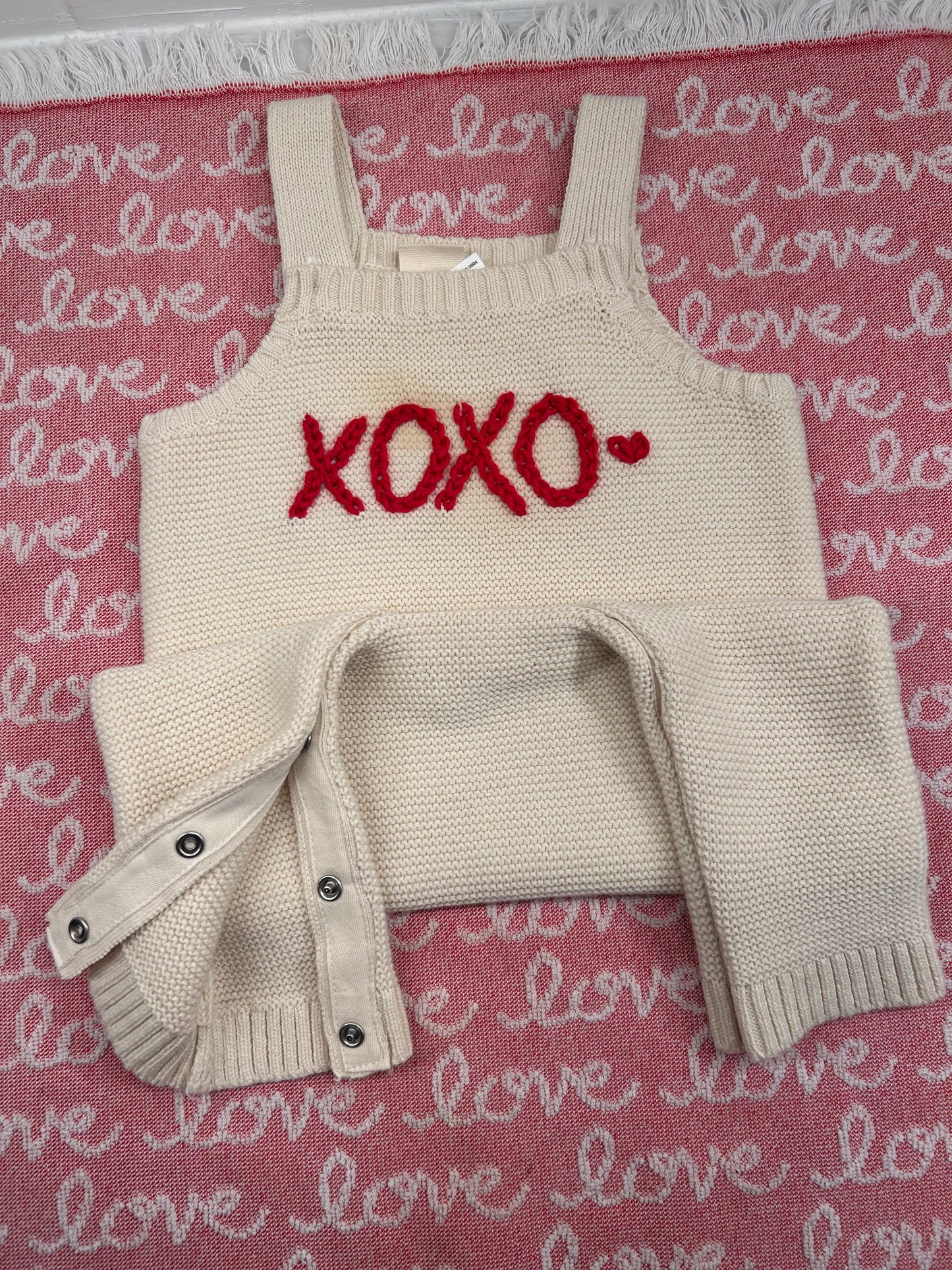 Personalized Knit Baby Overalls